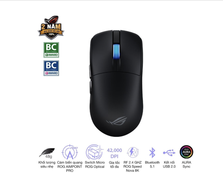 Chuột ASUS P723 ROG Harpe II Ace Wireless Black