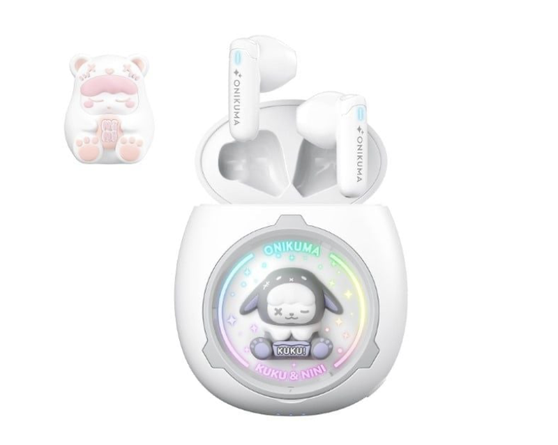 Tai nghe Onikuma In-ear T302 TWS RGB Bluetooth Xám Trắng